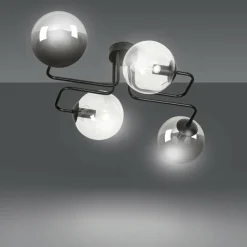 Sklep Kaja Symetryczna czarna lampa sufitowa z kloszami 843/4M3 | Kaja Best
