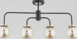 Sklep Kaja Symetryczna lampa sufitowa na 4 bursztynowe klosze AL 25504 | Kaja Shop