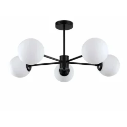 Sklep Kaja Symetryczna lampa sufitowa z kulami LP-1345/5P BK z serii ROMA | Kaja Best Sale