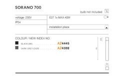 Sklep Kaja Szara lampa ogrodowa stojąca słupek 70cm AZ4359 SORANO | Kaja* Lampy Ogrodowe Stojące