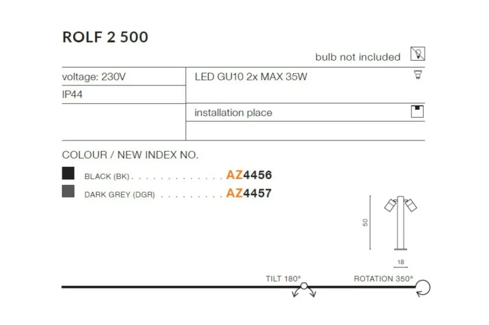 Sklep Kaja Szara lampa ogrodowa stojąca ruchoma 50cm AZ4457 ROLF | Kaja* Lampy Ogrodowe Stojące