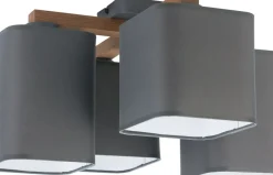 Sklep Kaja Szara lampa z drewnianymi ramionami TK 4166 TORA GRAY | Kaja Fashion
