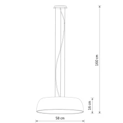 Sklep Kaja Szara, zabudowana lampa wisząca ⌀58cm 11232 SATELLITE | Kaja Store
