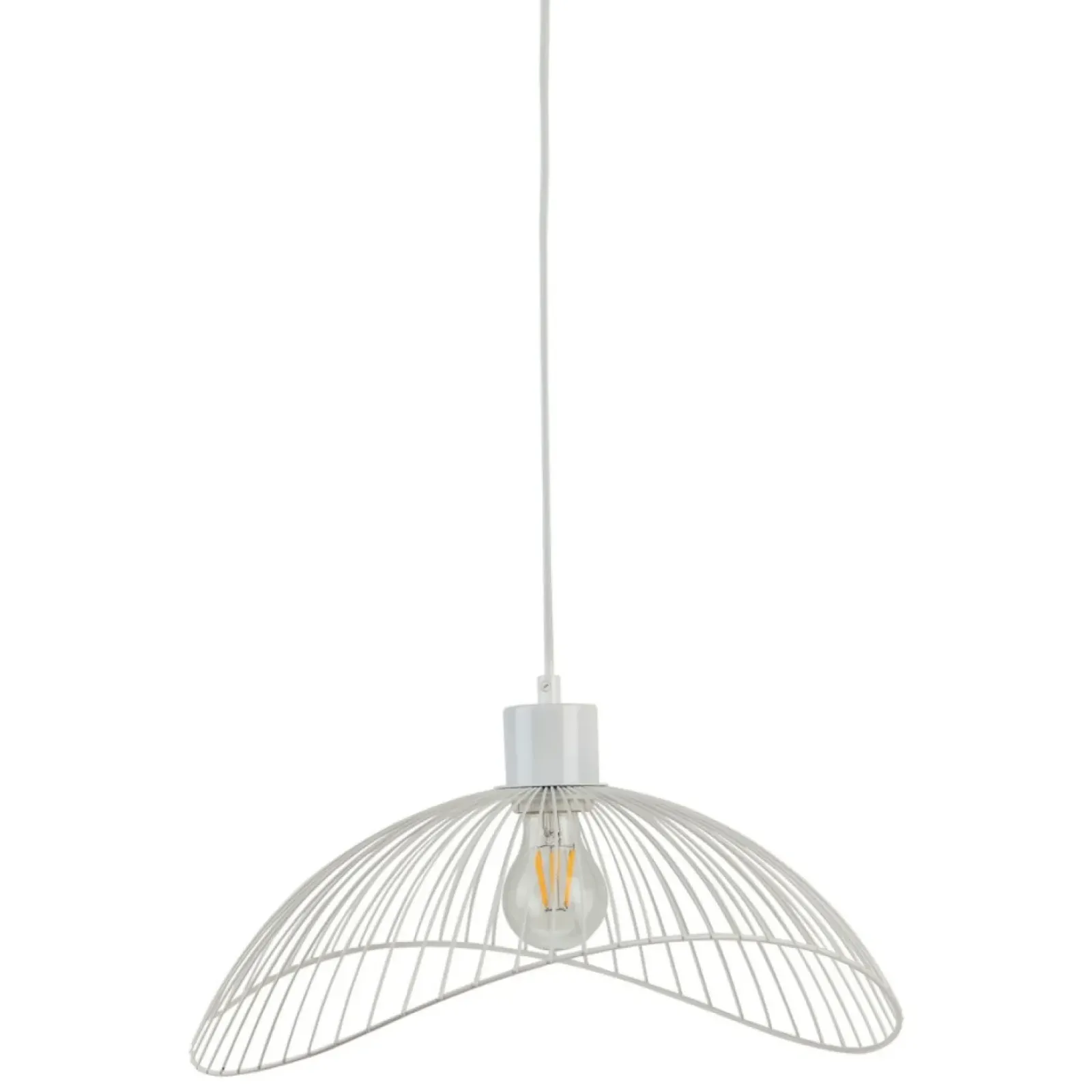 Sklep Kaja Szeroka, biała lampa wisząca ⌀50 PND-1702-1-L-W NUNEZ | Kaja Fashion