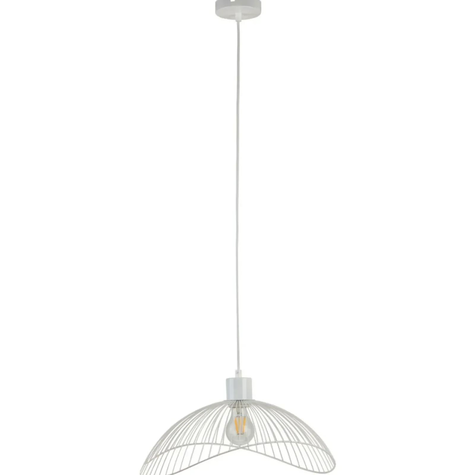 Sklep Kaja Szeroka, biała lampa wisząca ⌀50 PND-1702-1-L-W NUNEZ | Kaja Fashion