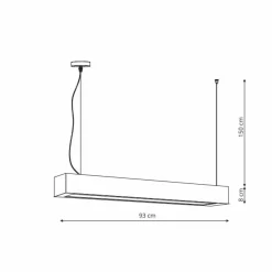 Sklep Kaja Szeroka, biała listwa wisząca LP-7001/1P 20 WH-93 24/4 z serii IBROS Sale