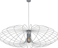Sklep Kaja Szeroka, druciana lampa wisząca K-3408 TIZI | Kaja Oświetlenie szary Shop