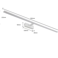 Sklep Kaja Szeroka lampa łazienkowa nad lustro 96cm GS-LWB-32W WH ISLA | Kaja* Lampy Led