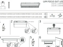 Sklep Kaja Szeroka lampa do szyny magnetycznej 1F 10151 LVM FOCUS OUT LED | Kaja* Szynoprzewody Podtynkowe|Szynoprzewody Natynkowe