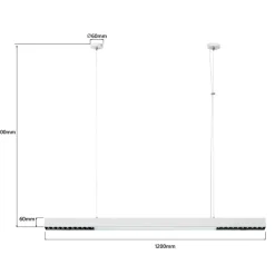 Sklep Kaja Szeroka lampa LED nad stół 120cm LP-1301/1P L WH SMART CALI L | Kaja Best