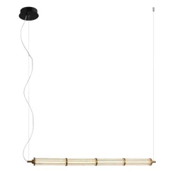 Sklep Kaja Szeroka lampa LED nad wyspę kuchenną PND-26384-4-GD-CL SANPO | Kaja Sale