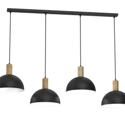 Sklep Kaja Szeroka lampa nad stół, drewniane oprawki LX 4331 HANDA | Kaja Online