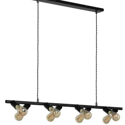 Sklep Kaja Szeroka lampa nad stół, na ozdobne żarówki ABR-RRN-8XE27 RETRO | Kaja czarny Best Sale