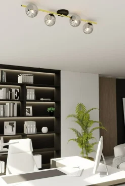 Sklep Kaja Szeroka lampa sufitowa do wąskiego pokoju 1246/4 z serii SPLENDI Best Sale