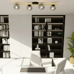 Sklep Kaja Szeroka lampa sufitowa do wąskiego pokoju 1246/4 z serii SPLENDI Best Sale