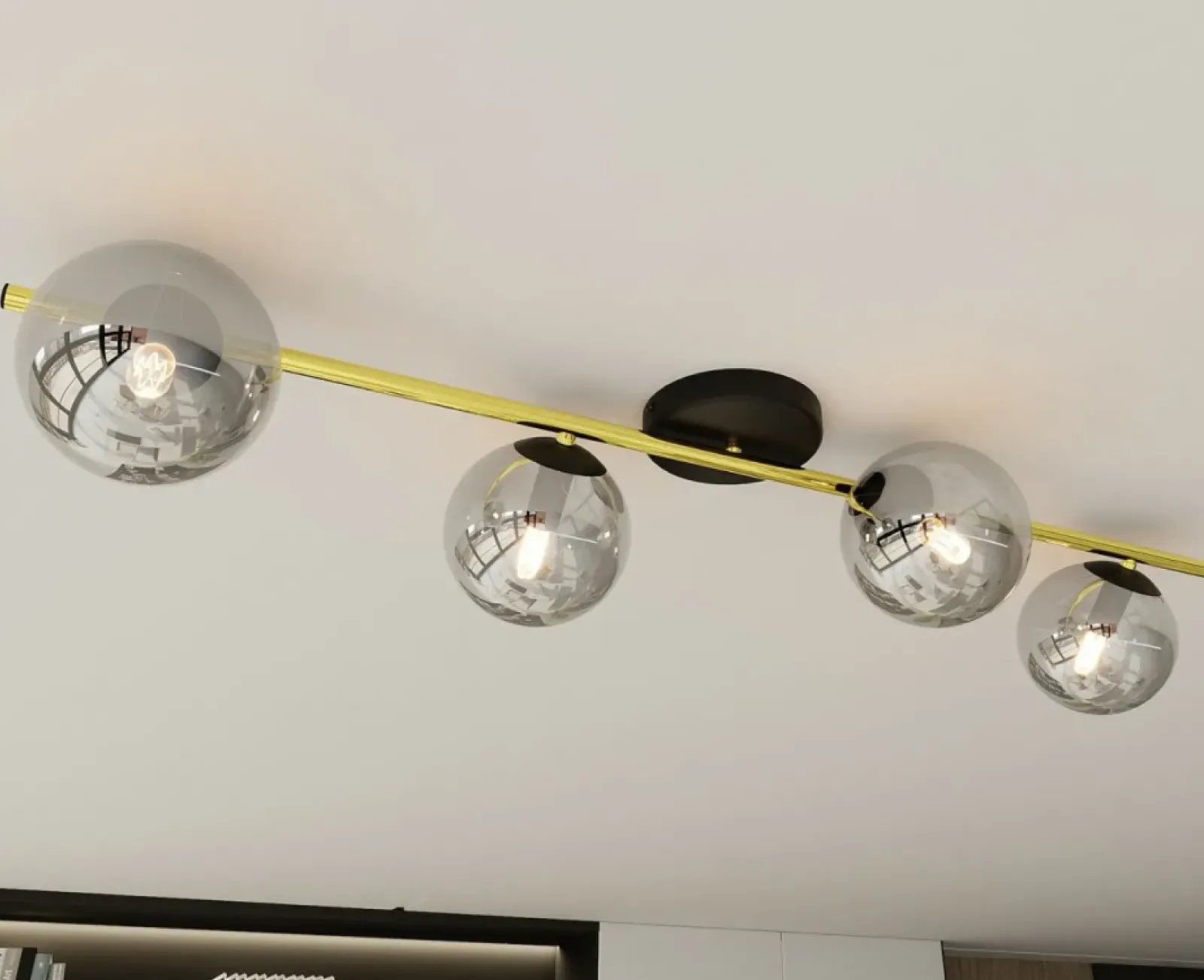 Sklep Kaja Szeroka lampa sufitowa do wąskiego pokoju 1246/4 z serii SPLENDI Best Sale