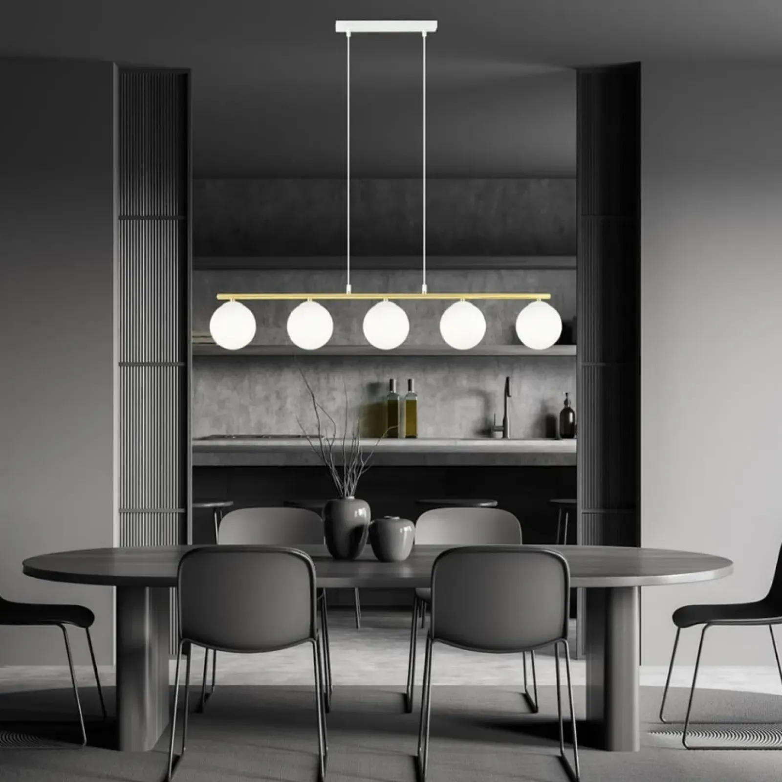 Sklep Kaja Szeroka lampa wisząca do eleganckiej jadalni 1255/5 z serii ALLORA Store