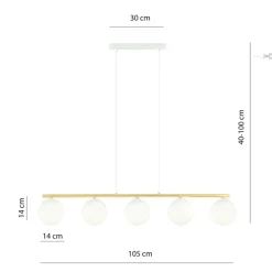 Sklep Kaja Szeroka lampa wisząca do eleganckiej jadalni 1255/5 z serii ALLORA Store