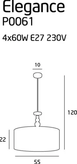 Sklep Kaja Szeroka lampa wisząca na łańcuchu MX P0061 ELEGANCE | Kaja Oświetlenie Discount