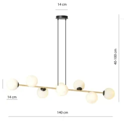 Sklep Kaja Szeroka lampa wisząca nad stół w jadalni 1241/8 z serii GRAVITY | Kaja Fashion