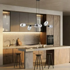 Sklep Kaja Szeroka lampa wisząca nad wyspę kuchenną 1263/6 z serii PANDORA | Kaja Hot