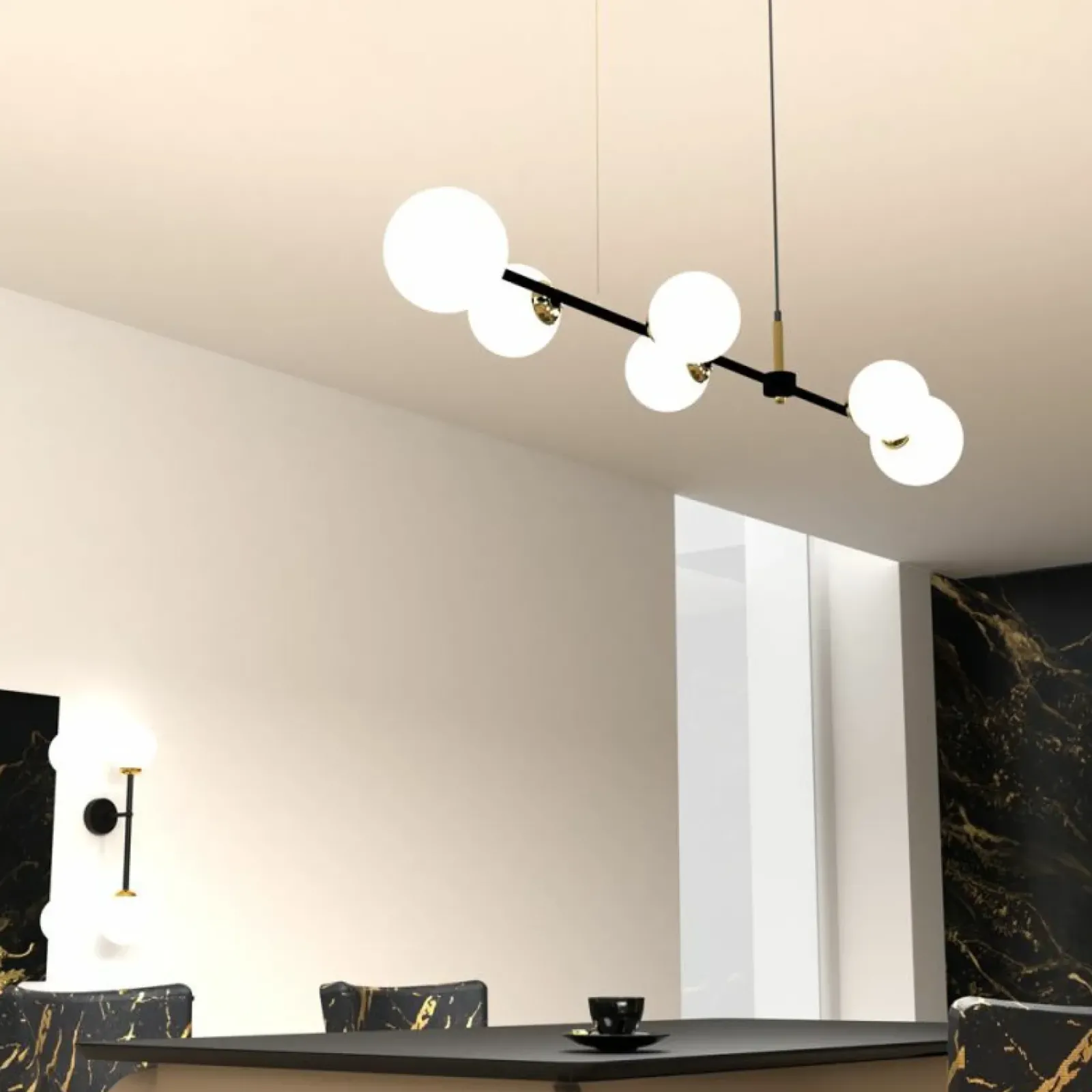 Sklep Kaja Szeroka lampa wisząca nad stół w salonie MLP7846 POP | Kaja Outlet