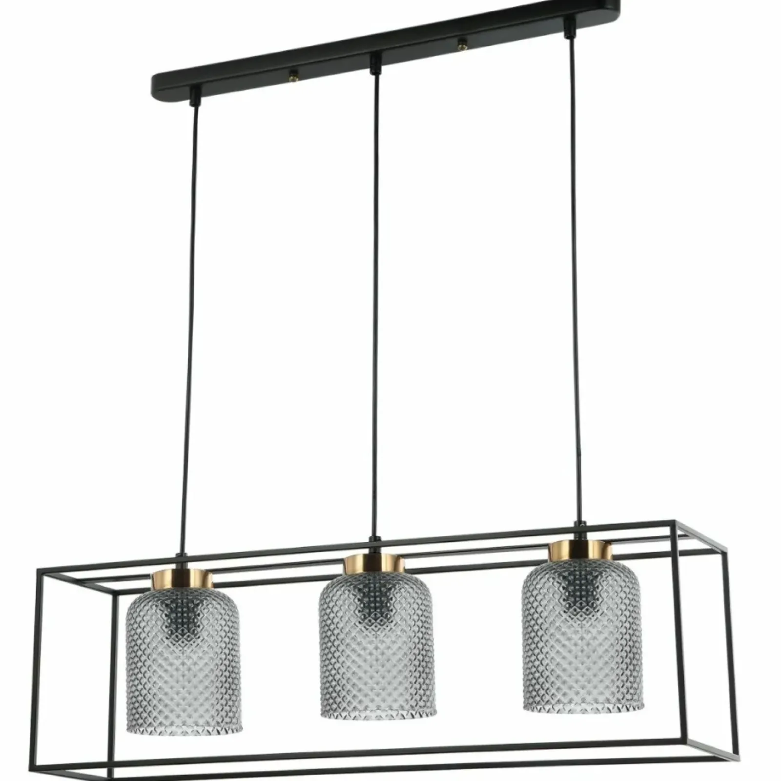 Sklep Kaja Szeroka lampa wisząca nad stół PND-23231-3-BK+SG SINELLA | Kaja Outlet