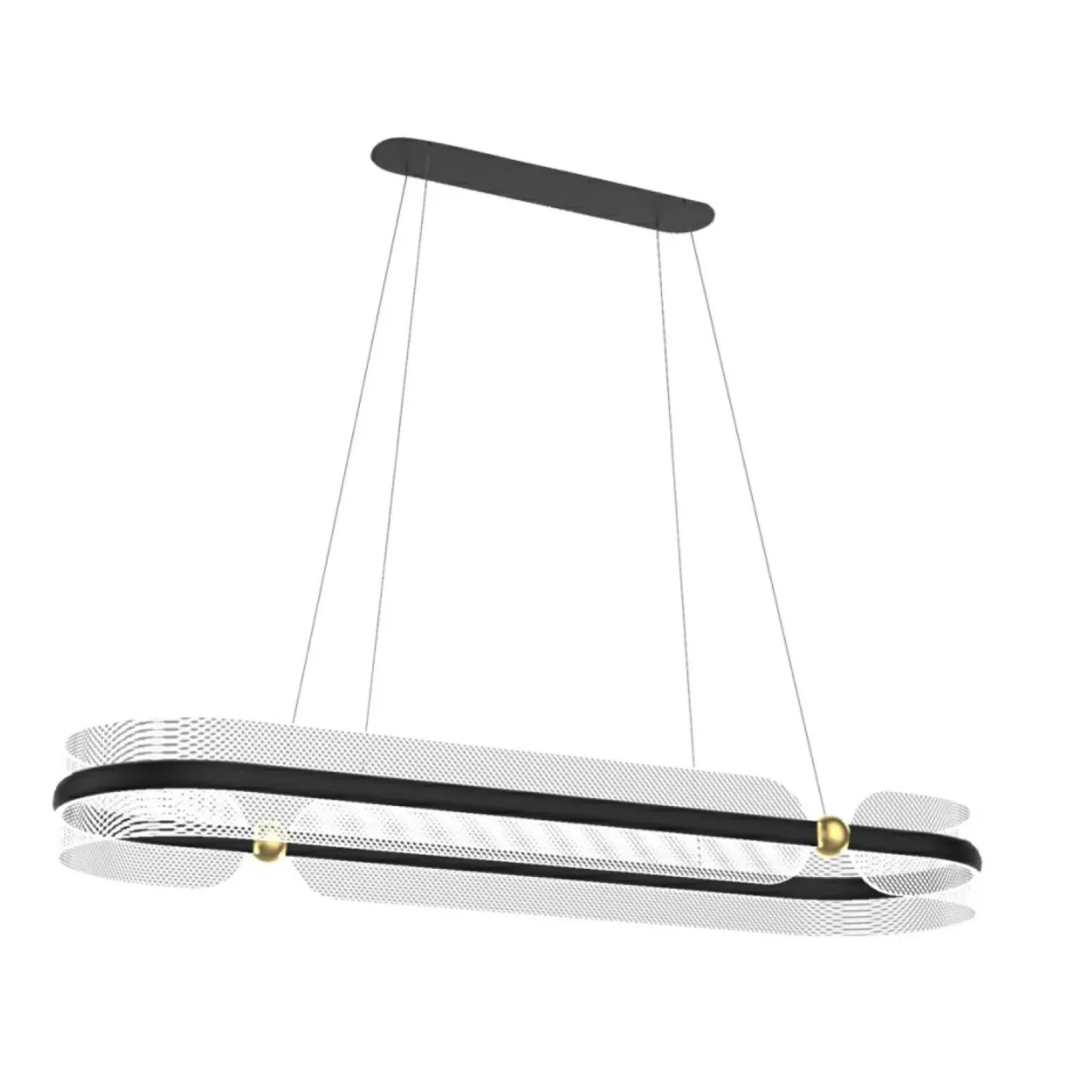 Sklep Kaja Szeroka lampa wisząca nad stół PND-63728-56W-3K-BK-GD SOPLA | Kaja Outlet