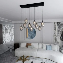 Sklep Kaja Szeroka lampa wisząca z ciemnymi kloszami 1266/9 z serii ASTRAL | Kaja Clearance