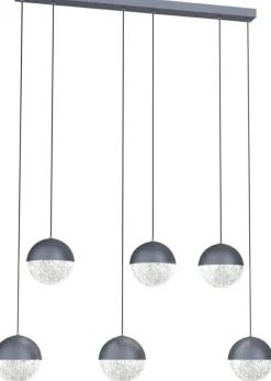 Sklep Kaja Szeroka, ledowa lampa wisząca do salonu A0031-360 FURNI | Kaja szary Outlet