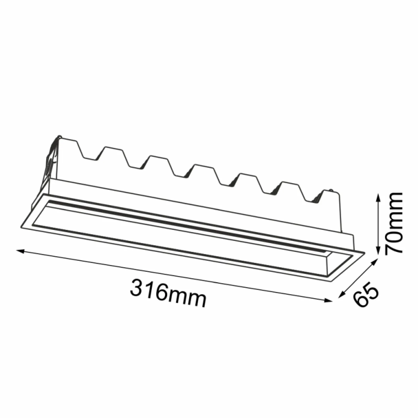 Sklep Kaja Szeroka listwa podtynkowa LED 20W 4000K ANT 3053 A-GLARE | Kaja* Oprawy Podtynkowe|Lampy Led