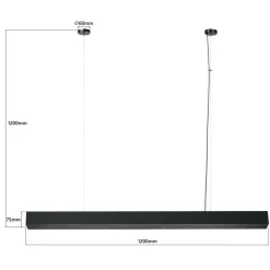 Sklep Kaja Szeroka listwa wisząca LED 120cm LP-1201/1P L BK SMART MIRA L | Kaja Hot
