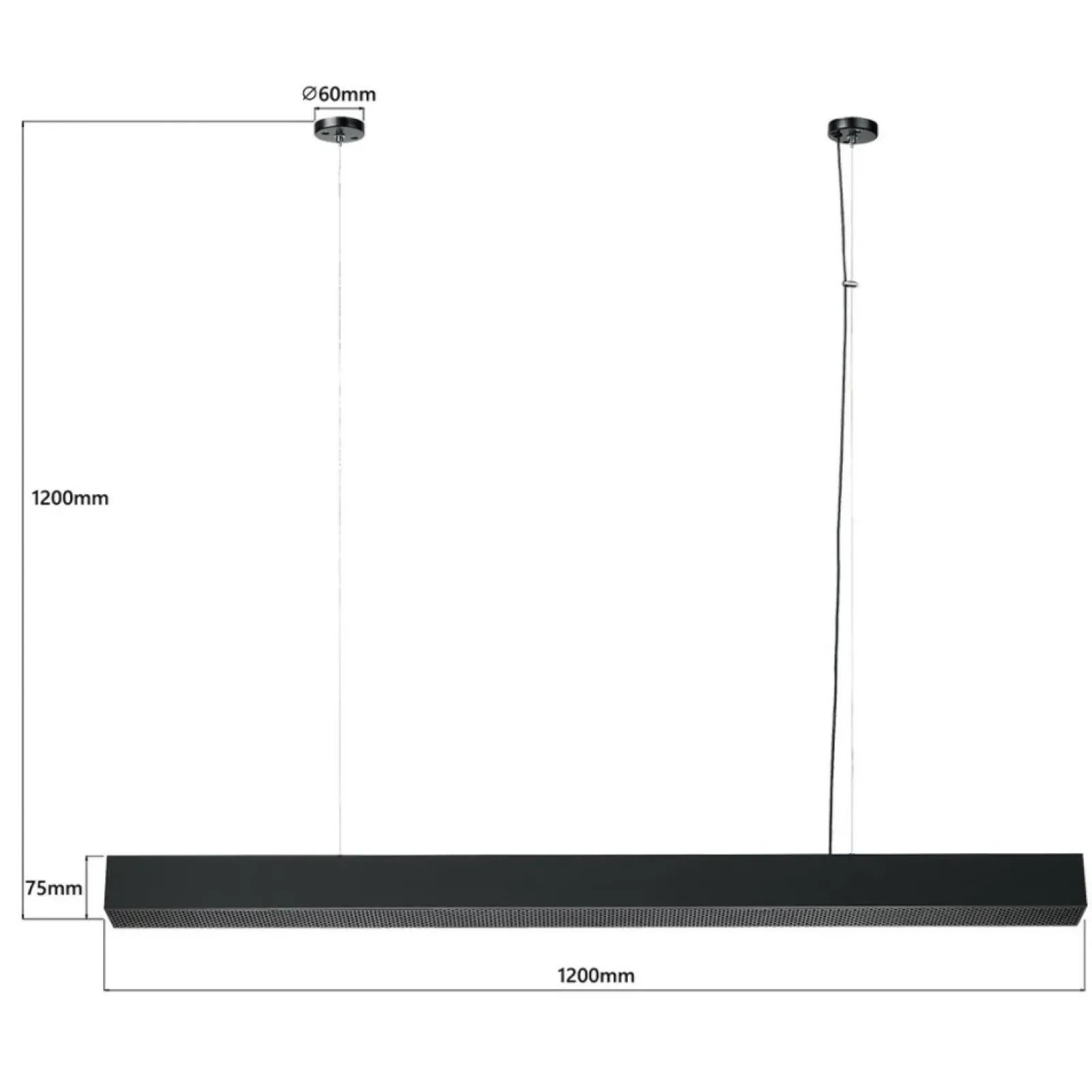Sklep Kaja Szeroka listwa wisząca LED 120cm LP-1201/1P L BK SMART MIRA L | Kaja Hot