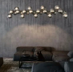 Sklep Kaja Szeroka, srebrna lampa wisząca MOD547PL-25CH DALLAS | Kaja Oświetlenie chrom Store