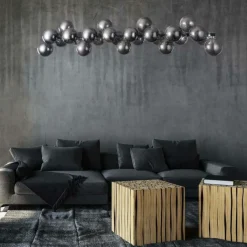 Sklep Kaja Szeroka, srebrna lampa wisząca MOD547PL-25CH DALLAS | Kaja Oświetlenie chrom Store