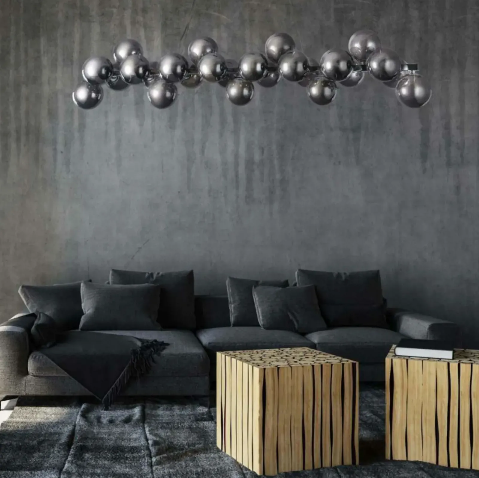 Sklep Kaja Szeroka, srebrna lampa wisząca MOD547PL-25CH DALLAS | Kaja Oświetlenie chrom Store
