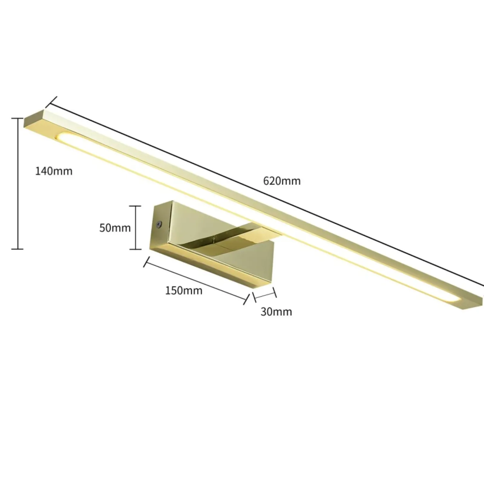 Sklep Kaja Szeroka, złota lampa ścienna LED GS-LWB-20W/3 GOLD ISLA | Kaja* Lampy Led