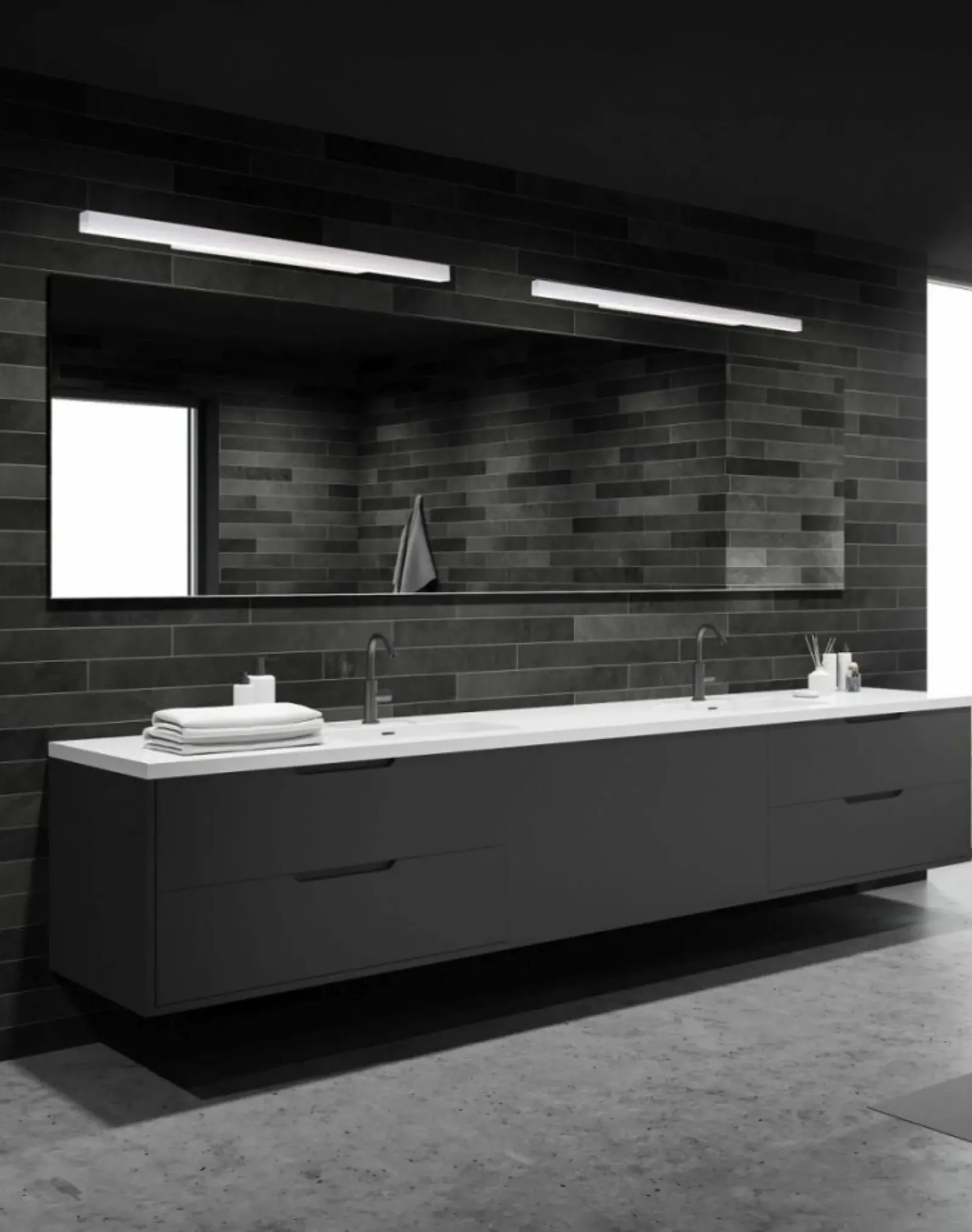 Sklep Kaja Szeroki kinkiet LED do łazienki 113cm MX W0265 LINEAR | Kaja* Lampy Led|Lampy Do Łazienki