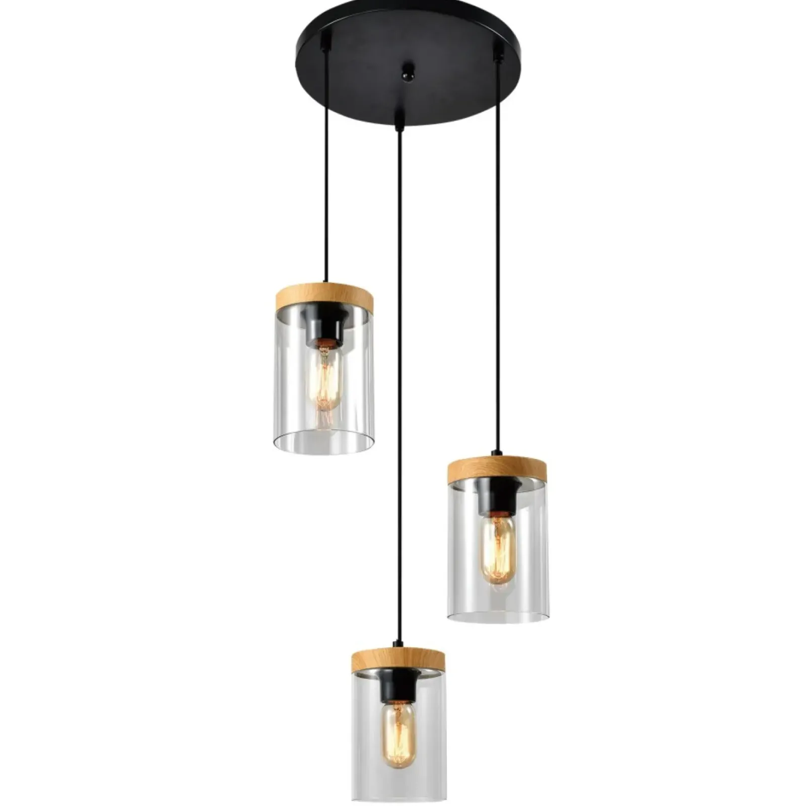 Sklep Kaja Szklana lampa wisząca do salonu, na 3 żarówki 33-22011 z serii WELS | Kaja Oświe Online