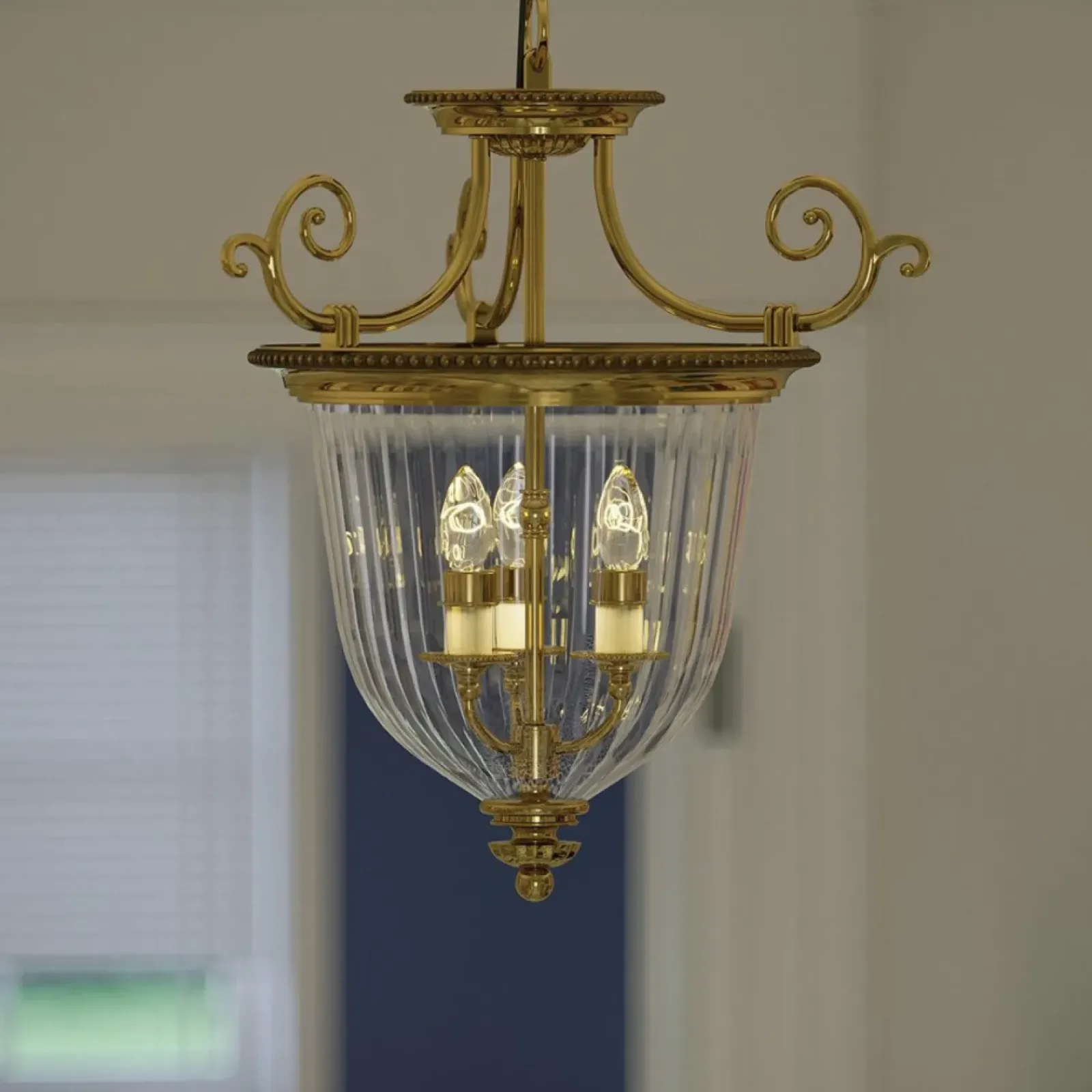 Sklep Kaja Szklana lampa wisząca, pałacowa HK-CAMBRIDGE-P-S z serii CAMBRIDGE* Randole Tradycyjne