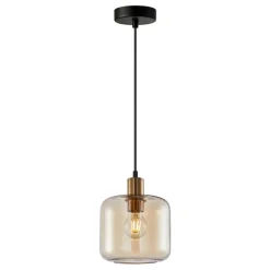 Sklep Kaja Szklana lampa wisząca z kloszem PND-29257A-1-BRO-AMB z serii ZONA Best