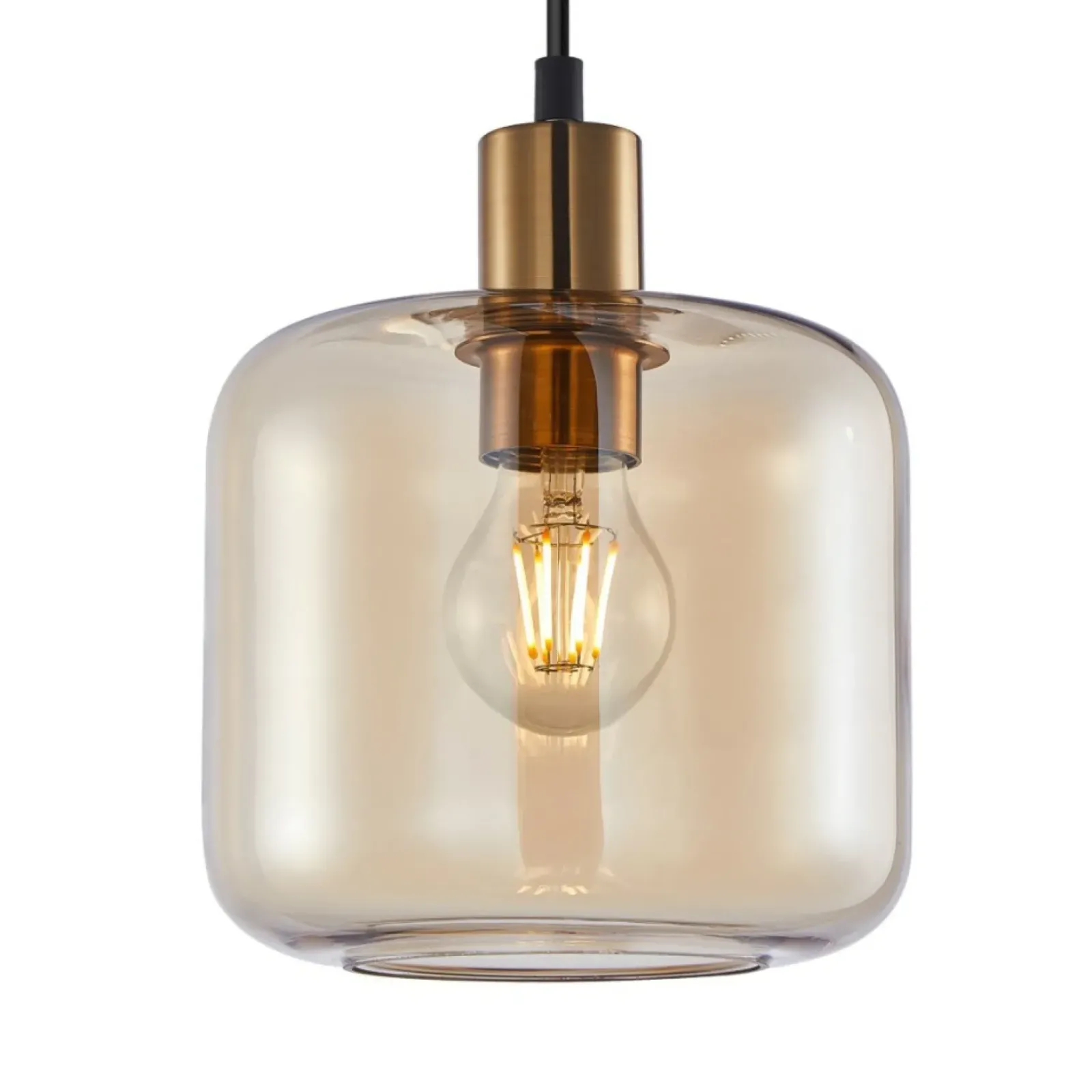 Sklep Kaja Szklana lampa wisząca z kloszem PND-29257A-1-BRO-AMB z serii ZONA Best