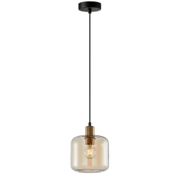 Sklep Kaja Szklana lampa wisząca z kloszem PND-29257A-1-BRO-AMB z serii ZONA Best