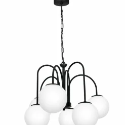 Sklep Kaja Szykowna lampa wisząca z białymi kloszami LX 3195 z serii CAMBRIDGE czarny Shop