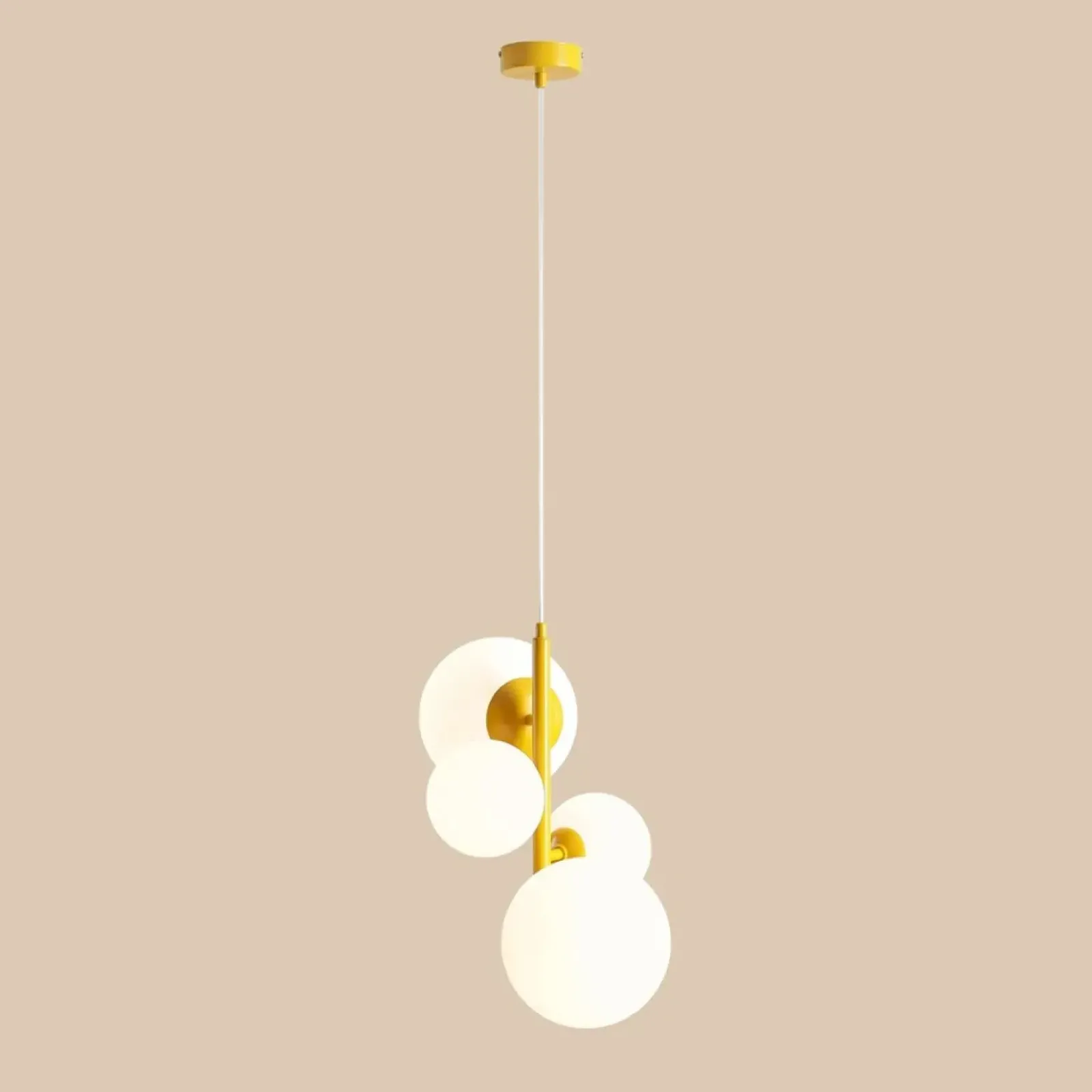 Sklep Kaja Żółta lampa z kulistymi kloszami, do sypialni 1091L14 z serii BLOOM Zadzwońporabattel.783200183(8-16)/mailsklep@kaja.com.pl Cheap
