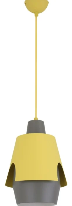 Sklep Kaja Żółto-szara lampa wisząca E27 LEDEA 50101149 FALUN | Kaja Oświetlenie Cheap