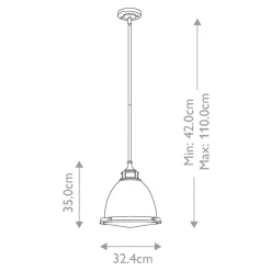 Sklep Kaja Tradycyjna lampa wisząca, HK-AMELIA-P-M-CM z serii AMELIA chrom Store