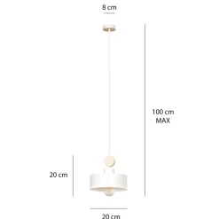 Sklep Kaja Tradycyjna lampa wisząca z ozdobnym elementem 583/1 | Kaja Oświetlenie biały Store
