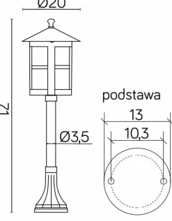 Sklep Kaja Tradycyjna lampka ogrodowa, stojąca K 5002/3/TD z serii CORDOBA | Kaja Oświetlen* Lampy Ogrodowe Stojące