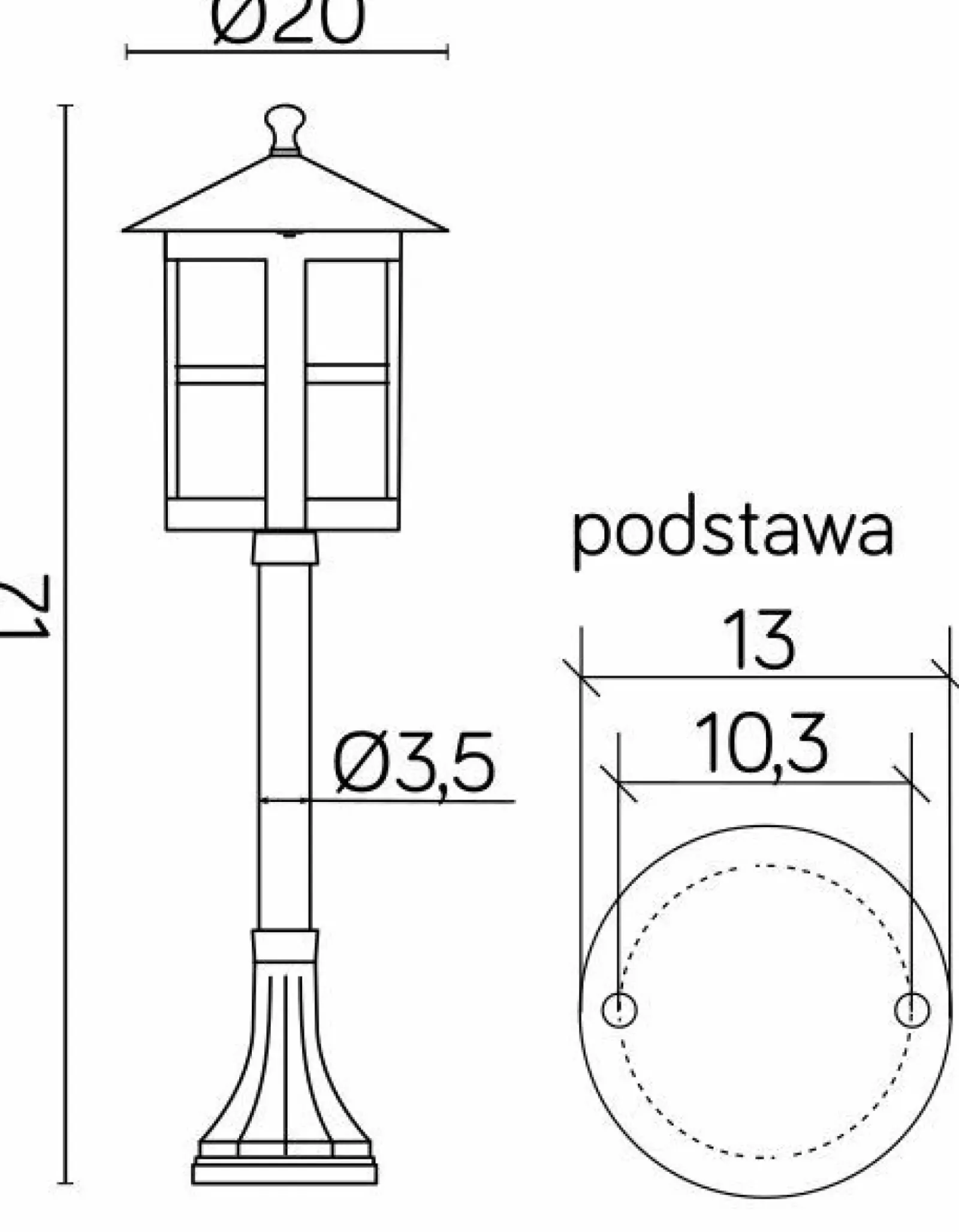 Sklep Kaja Tradycyjna lampka ogrodowa, stojąca K 5002/3/TD z serii CORDOBA | Kaja Oświetlen* Lampy Ogrodowe Stojące